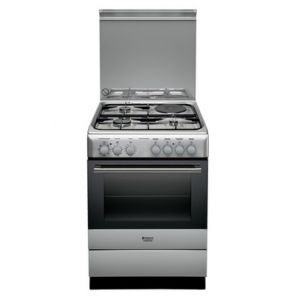 Image de Hotpoint H6M6C2AGXFR - Cuisinière mixte 3 foyers gaz avec four électrique