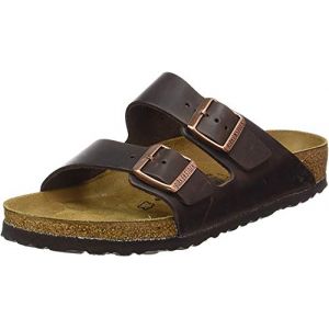 Birkenstock Arizona Cuir Gras Large, Sandales Bout ouvert Homme, Marron Habana), 40 EU