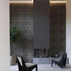 Lutèce Papier peint vinyle AFFINITY volute 3D anthracite, gris
