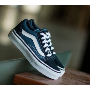 Vans Old Skool, Sneakers Basses mixte enfant, Bleu (Navy/True White), 32 EU (UK child 1 Enfant UK)