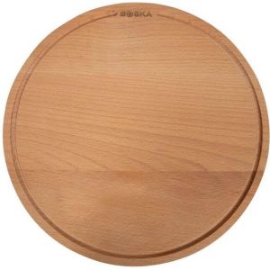 Boska Pizza Board Amigo L Round - Planche à pizza en bois de hêtre durable - Avec canal de collecte - Ø 34 cm