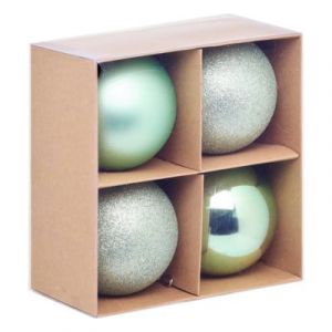 Feeric Light & Christmas Déco de sapin Lot de 4 Boules de Noël GM D 10 cm - Vert amande - Feeric Christmas