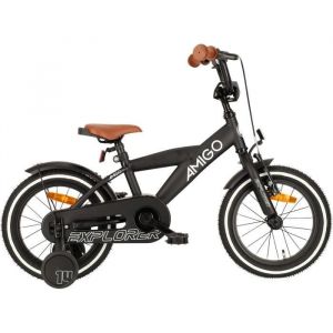 Amigo Vélo garçon Explorer 14 Pouces 21,5 cm Garçon Frein à rétropédalage Noir/Blanc