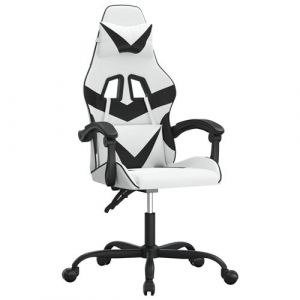 VidaXL Chaise de jeu Blanc et noir Similicuir