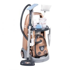 Smoby Rowenta - Chariot de Ménage + Aspirateur - Jouet d'Imitation - Fonction Electronique - 9 Accessoires - A Partir de 3 Ans - Fabrication Française