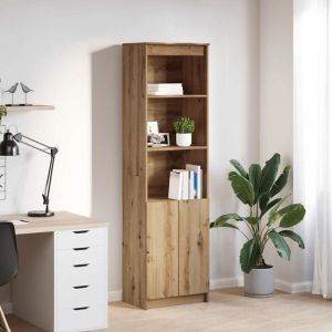 VidaXL Buffet haut ch&ecirc;ne artisanal 50x35x180 cm bois d'ing&eacute;nierie