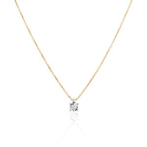Cleor Collier en or 375/1000 avec diamant - jaune