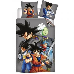 Image de Dragon Ball Z Parure de lit enfant coton 57 fils 1 place Housse de Couette 140x200 cm et une Taie d'oreiller 65x65 cm