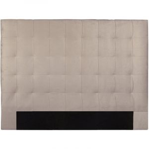 Miliboo Tête de lit capitonnée en tissu velours taupe L140 cm HALCIONA