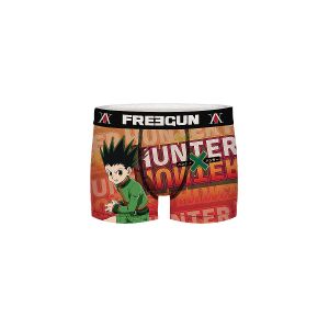 Freegun Boxer Enfant Hunter X Hunter, Caleçon Garçon Gon Freecss, Original et Confortable, Rouge, Vert, Jaune, Taille 6/8 Ans