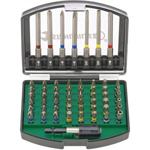 Stahlwille 1206 Lot de 56 embouts avec porte-embout magnétique TORX, six pans creux et cruciforme (PH, PZ) pour visseuse sans fil et visseuse à percussion