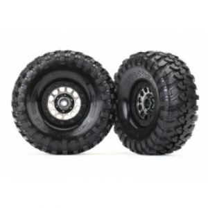 Traxxas Roues Montees Collees Jantes Method 1,9 Chromees Noire (X2)
