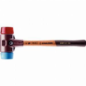 Maillet HALDER SIMPLEX TPE souple / plastique avec boîtier en fonte malléable et manche en bois - D=50 mm - 3016.050
