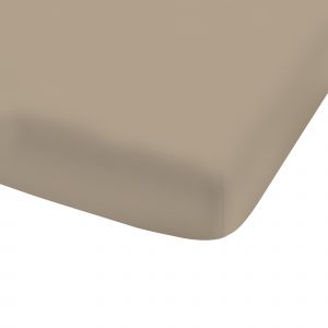 Matt & Rose Drap Housse Uni 140x200 cm DRAGÉES DÉLICES | 100% Percale de Coton Bio GOTS | 71 Fils/cm² | Taupe | Oeko-TEX