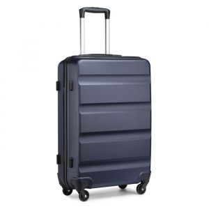 Valise Moyenne Taille 66x45x26cm Rigide Légere à 4 roulettes Pivotantes avec Serrure à Combinaison, ABS Bagages Cabine, Marine
