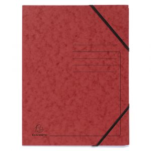 Exacompta 555415E - Chemise à élastique Carte lustrée, imprimée, coloris rouge