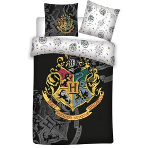 Warner Harry Potter - Parure de lit coton 57 fils enfant 1 place - Housse de Couette 140x200 cm et une Taie d’oreiller 65x65 cm.
