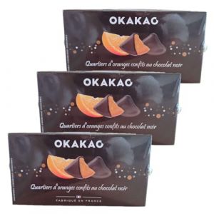 Okakao - Lot 3x Quarts dorange confits enrob&eacute;s chocolat 200g - Bo&icirc;te 200g
