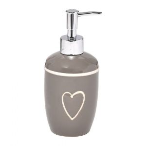 Image de Tendance Distributeur &agrave; Savon ou lotion en gr&egrave;s Taupe 370 ml d&eacute;co Mademoiselle - Taupe