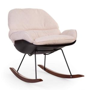 Image de Childhome Fauteuil d'allaitement Rocking Chaise Lounge Noir/Écru