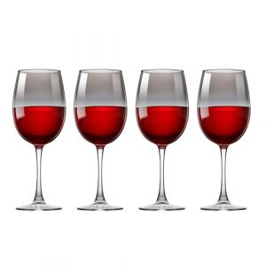 Alpina Wine Glasses Set 4 Pieces - Verres à vin fumés - Convient pour le vin rouge et le vin blanc - Verrerie pour toute occasion - Verre
