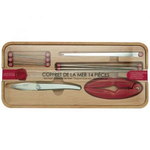 Image de Tarrerias Bonjean Coffret en bois de 14 ustensiles Laguiole fruits de mer