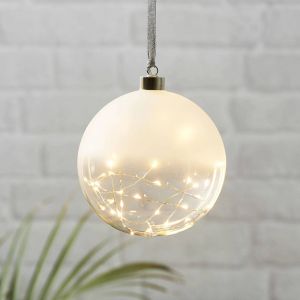 Best Season Boule de Noël led Star Trading 'Glow', fonctionnement sur secteur, décoration lumineuse suspendue, semi-mate transparente, ø 15 cm