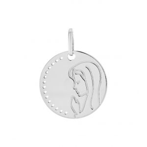 Cleor Pendentifs M&eacute;daille en Or 375/1000 Blanc Enfant multicolor - Taille Unique