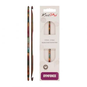 Knitpro Symfonie Crochet en Bois &agrave; Deux t&ecirc;tes, Multicolores