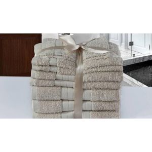Emotion Textiles de bain - Lot de 8 - Coton - Beige