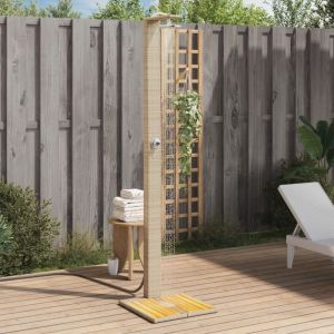 VidaXL Douche d'extérieur beige 50x55x224cm résine tressée bois acacia - Beige