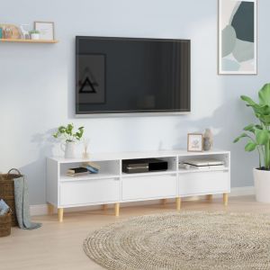 Image de VidaXL Meuble TV blanc brillant 150x30x44,5 cm bois d'ingénierie