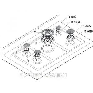 Image de Bosch Chapeau de bruleur rep 4 pour cuisinière b/s/h