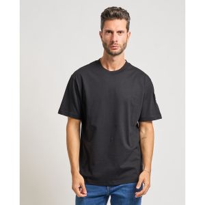 Karl Lagerfeld JEANS Homme T-Shirt &Agrave; Manches Courtes avec Patch en Caoutchouc Coupe R&eacute;guli&egrave;re, Noir, L