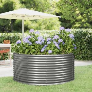 VidaXL Jardinière Gris 140x140x68 cm Acier enduit de poudre