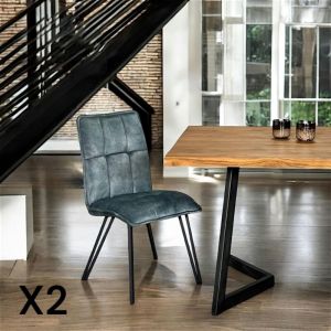 Pier Import - Chaise de salle à manger bleu pétrole avec pieds épingle (lot de 2) malmoe