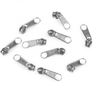 Cyclingcolors 10x Curseur N°3 Non Verrouillable pour Fermeture éclair à Glissière Spirale Zipper Tirette Métal idéal Jupe Vêtement Robe Maroquinerie Confection