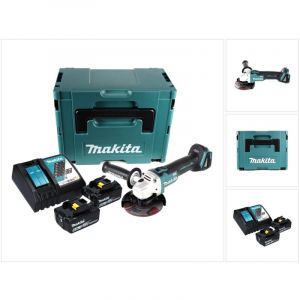 Makita DGA 504 RGJ Meuleuse d'angle sans fil 18 V 125 mm Brushless + 2x Batteries 6.0 Ah + Chargeur + Coffret Makpac