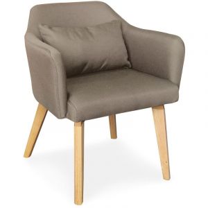 No Chaise / Fauteuil scandinave Shaggy Tissu Taupe