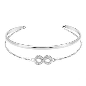 Jonc Femme So Charm - B3238-ARGENT - Bracelet Infini Argenté
