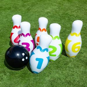 Molto | Jeu de quilles gonflables XXL pour extérieur – Jeu de quilles pour Jardin et Piscine – Activités Sportives pour Enfants – Comprend 10 Bowling gonflables – Facile à Utiliser