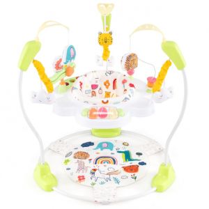 Coast Baby Sky Jumperoo avec hauteur r&eacute;glable, jouets et bo&icirc;te &agrave; musique, trotteur jaune
