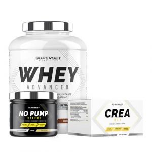 Superset Nutrition Programme prise de muscle sec confirme 100 whey proteine advanced 2kg chocolat no pump xtreme pina colada crea max