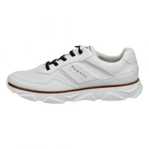 Bugatti Homme Baskets Sportives avec Mousse à mémoire de Forme, Lacets élastiques, Blanc, 46 EU