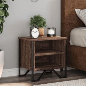VidaXL Table de chevet chêne marron 40x30x40 cm bois d'ingénierie, armoire, armoire latérale, support de téléphone, table de chevet