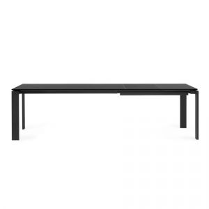 Kartell Table extensible &agrave; rallonge FOUR EXTENDABLE (Noir - Plateau en stratifi&eacute; doux au toucher et r&eacute;sistant aux rayures et pieds en acier peint)