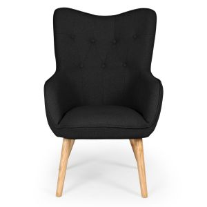 Image de Stanley Fauteuil scandinave Klarys tissu Noir