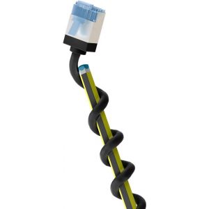 Goobay Cat 6A Câble Patch Ultra-Flexible, Slim, u/ftp, noir - fiches extra-courtes, conducteur en cuivre pur (cu), lszh, gaine tpe, awg 32 - 0.15 m (74315)