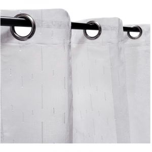 Voilage &eacute;tamine fils coup&eacute;s 240x240 cms coloris blanc