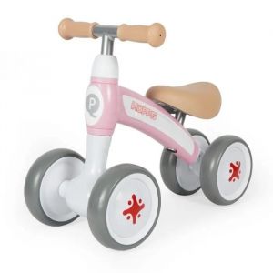 Porteur Qplay Hopps 4 Roues 50x23x40 Cm Rose - Devessport - Siège Rembourré - Roues En Caoutchouc